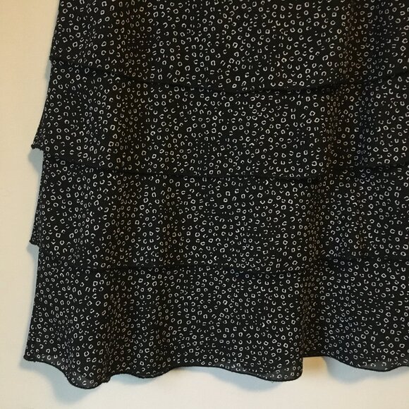 Vintage Made in Canada Whimsical Black and White Tiered Skirt - Picture 5 of 16